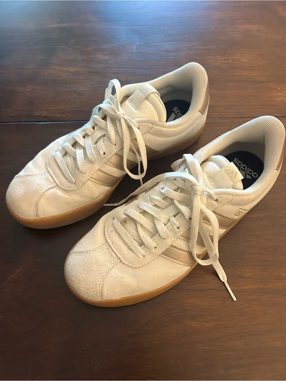 adidas VL Court 3.0 Sneakers in Cream with Gum Sole